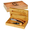 Bamboo 2pc Wine Tool Gift Set- Screen Imprint